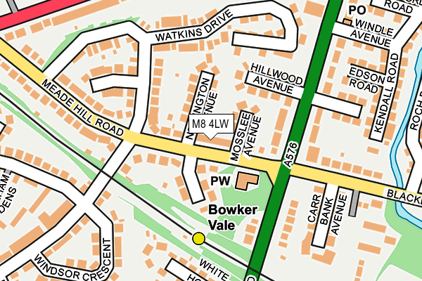 M8 4LW map - OS OpenMap – Local (Ordnance Survey)