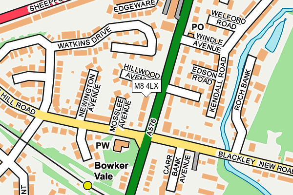 M8 4LX map - OS OpenMap – Local (Ordnance Survey)