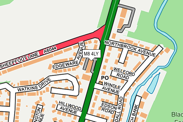 M8 4LY map - OS OpenMap – Local (Ordnance Survey)