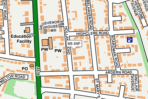 M8 4NP map - OS OpenMap – Local (Ordnance Survey)