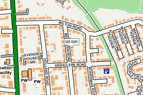 M8 4NR map - OS OpenMap – Local (Ordnance Survey)