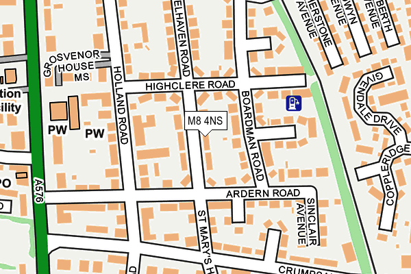 M8 4NS map - OS OpenMap – Local (Ordnance Survey)