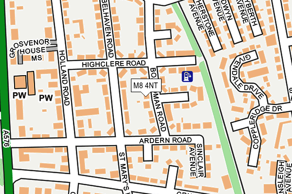 M8 4NT map - OS OpenMap – Local (Ordnance Survey)