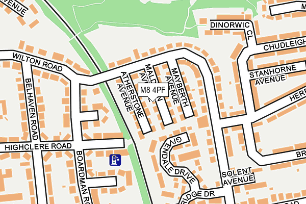 M8 4PF map - OS OpenMap – Local (Ordnance Survey)