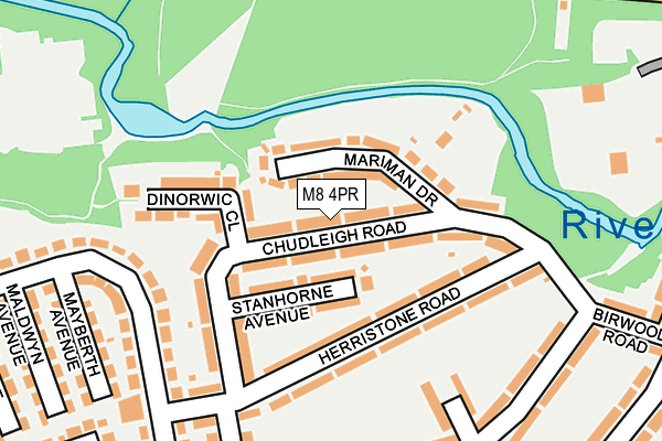 M8 4PR map - OS OpenMap – Local (Ordnance Survey)