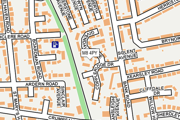 M8 4PY map - OS OpenMap – Local (Ordnance Survey)
