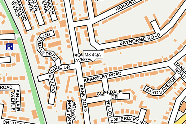 M8 4QA map - OS OpenMap – Local (Ordnance Survey)