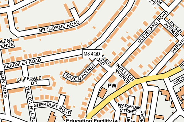 M8 4QD map - OS OpenMap – Local (Ordnance Survey)