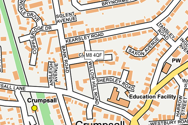M8 4QF map - OS OpenMap – Local (Ordnance Survey)