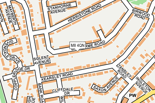 M8 4QN map - OS OpenMap – Local (Ordnance Survey)