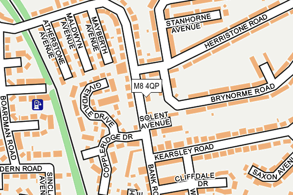 M8 4QP map - OS OpenMap – Local (Ordnance Survey)