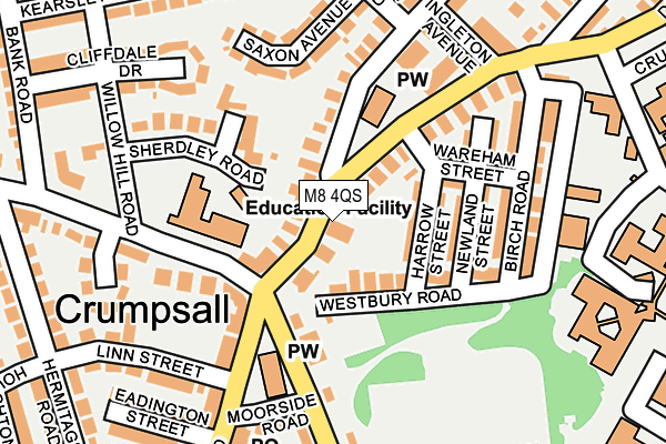 M8 4QS map - OS OpenMap – Local (Ordnance Survey)
