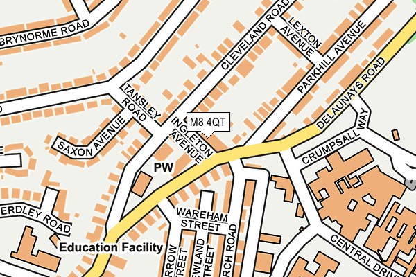 M8 4QT map - OS OpenMap – Local (Ordnance Survey)