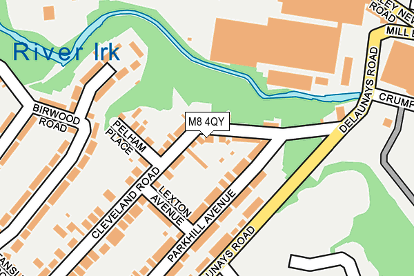 M8 4QY map - OS OpenMap – Local (Ordnance Survey)