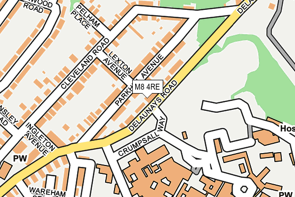 M8 4RE map - OS OpenMap – Local (Ordnance Survey)