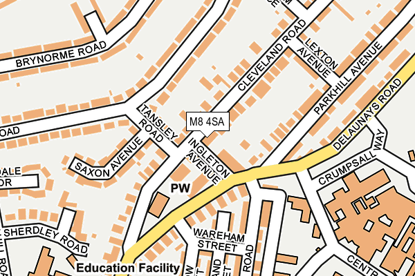 M8 4SA map - OS OpenMap – Local (Ordnance Survey)