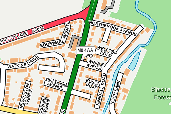 M8 4WA map - OS OpenMap – Local (Ordnance Survey)