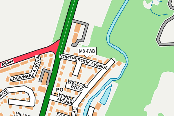 M8 4WB map - OS OpenMap – Local (Ordnance Survey)