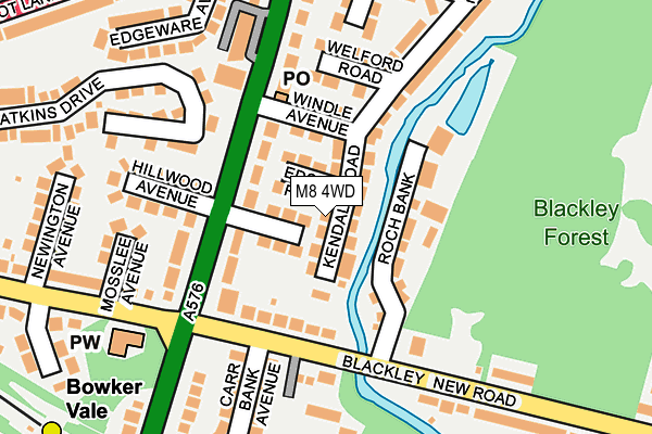 M8 4WD map - OS OpenMap – Local (Ordnance Survey)