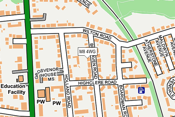 M8 4WG map - OS OpenMap – Local (Ordnance Survey)