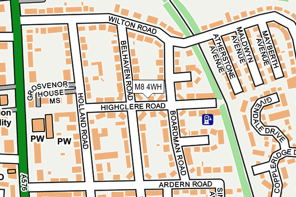 M8 4WH map - OS OpenMap – Local (Ordnance Survey)