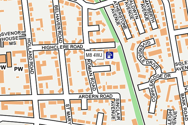 M8 4WJ map - OS OpenMap – Local (Ordnance Survey)