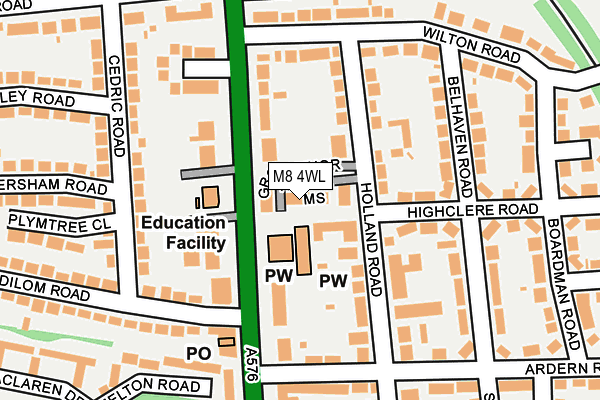 M8 4WL map - OS OpenMap – Local (Ordnance Survey)