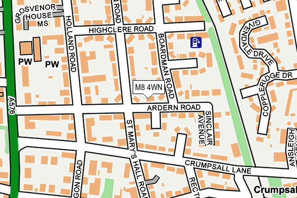 M8 4WN map - OS OpenMap – Local (Ordnance Survey)