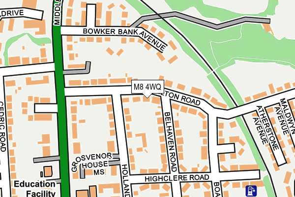 M8 4WQ map - OS OpenMap – Local (Ordnance Survey)