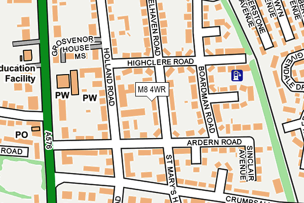 M8 4WR map - OS OpenMap – Local (Ordnance Survey)