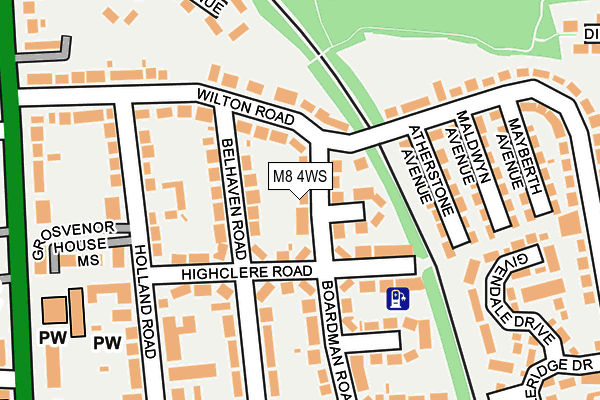 M8 4WS map - OS OpenMap – Local (Ordnance Survey)