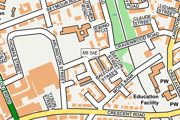 M8 5AE map - OS OpenMap – Local (Ordnance Survey)