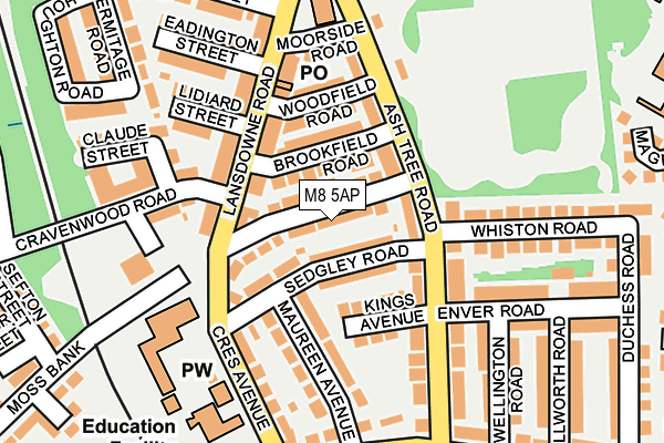 M8 5AP map - OS OpenMap – Local (Ordnance Survey)