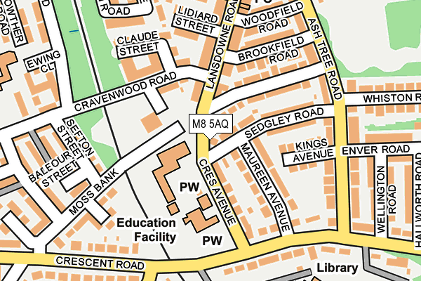 M8 5AQ map - OS OpenMap – Local (Ordnance Survey)