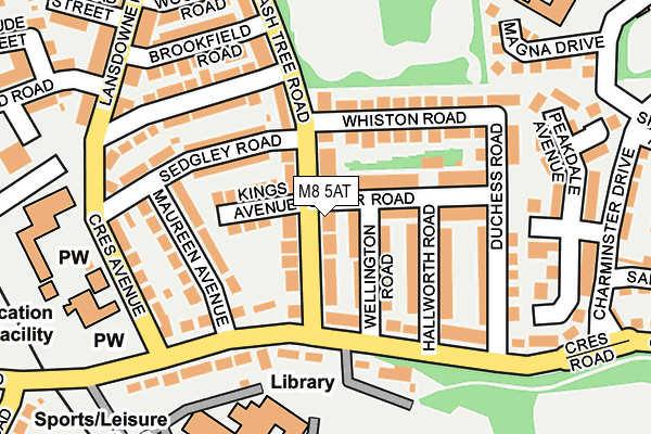 M8 5AT map - OS OpenMap – Local (Ordnance Survey)