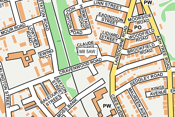 M8 5AW map - OS OpenMap – Local (Ordnance Survey)