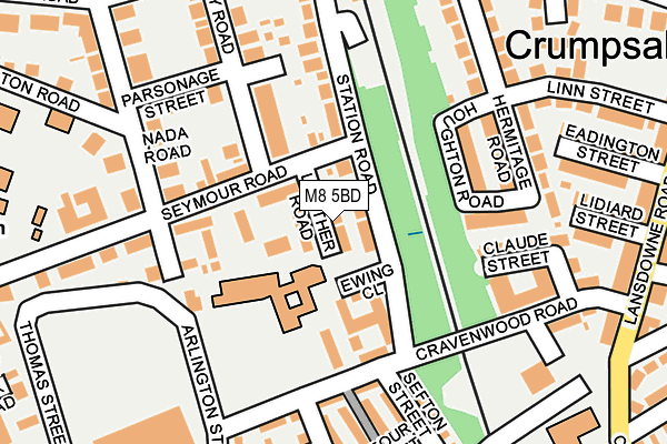 M8 5BD map - OS OpenMap – Local (Ordnance Survey)