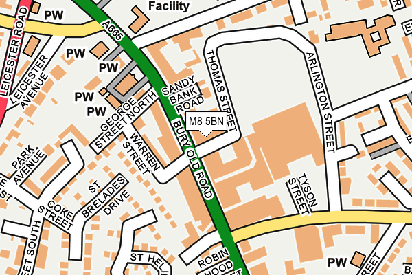 M8 5BN map - OS OpenMap – Local (Ordnance Survey)