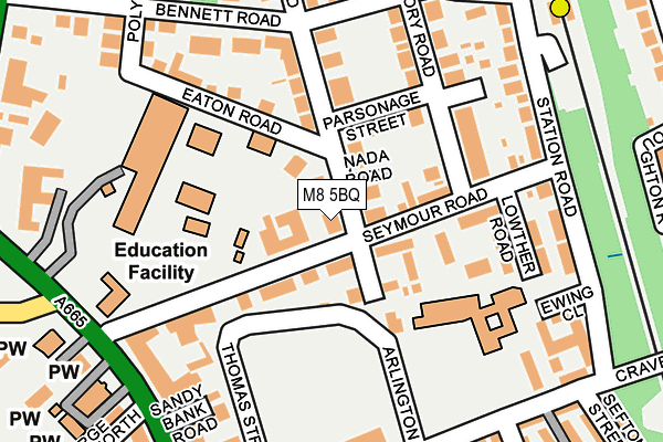 M8 5BQ map - OS OpenMap – Local (Ordnance Survey)