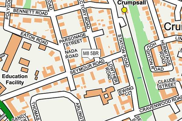 M8 5BR map - OS OpenMap – Local (Ordnance Survey)