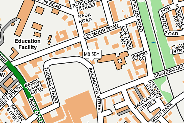 M8 5BY map - OS OpenMap – Local (Ordnance Survey)