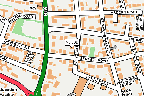 M8 5DD map - OS OpenMap – Local (Ordnance Survey)