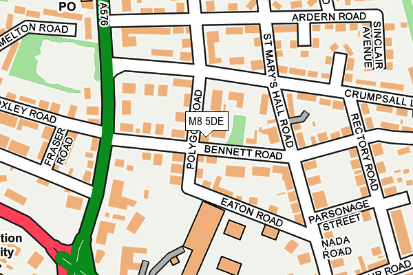 M8 5DE map - OS OpenMap – Local (Ordnance Survey)