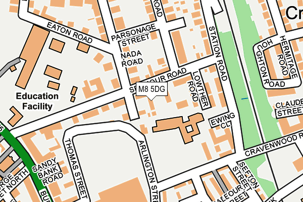 M8 5DG map - OS OpenMap – Local (Ordnance Survey)