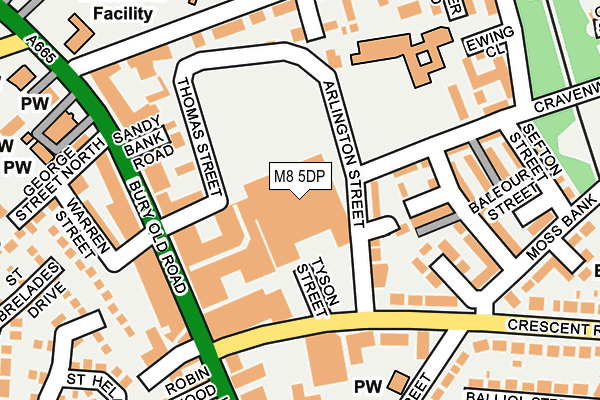 M8 5DP map - OS OpenMap – Local (Ordnance Survey)