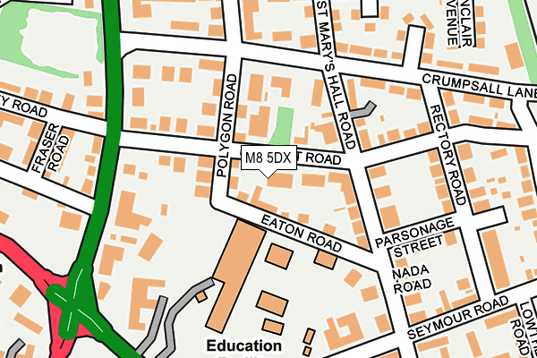 M8 5DX map - OS OpenMap – Local (Ordnance Survey)