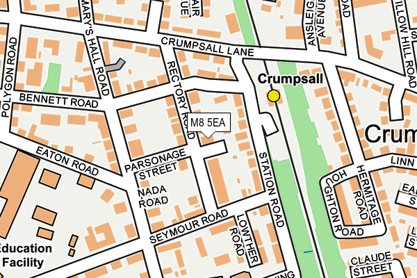 M8 5EA map - OS OpenMap – Local (Ordnance Survey)