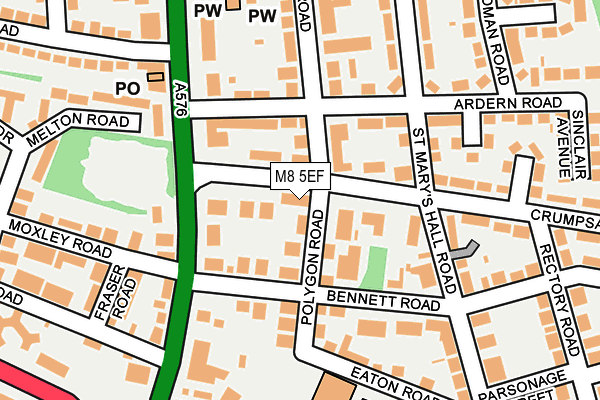 M8 5EF map - OS OpenMap – Local (Ordnance Survey)