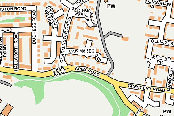 M8 5EG map - OS OpenMap – Local (Ordnance Survey)