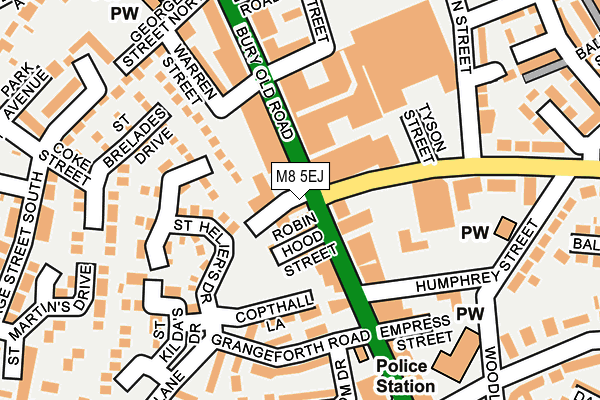 M8 5EJ map - OS OpenMap – Local (Ordnance Survey)